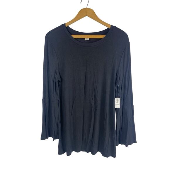 Old Navy Shirt Top Knit Ribbed Flare Sleeve Vamp Grunge Whimsigoth Size L NEW - Picture 3 of 8